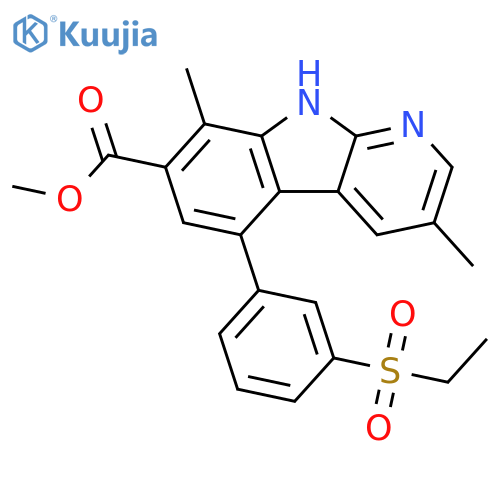 9H-Pyrido[2,3-b]indole-7-carboxylic acid, 5-[3-(ethylsulfonyl)phenyl]-3,8-dimethyl-, methyl ester structure