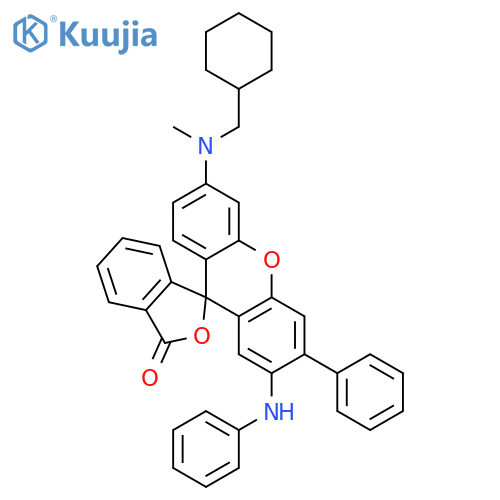 Spiro[isobenzofuran-1(3H),9'-[9H]xanthen]-3-one, 6'-[(cyclohexylmethyl)methylamino]-3'-phenyl-2'-(phenylamino)- structure