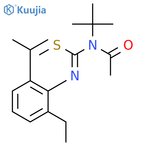 Carbamimidothioic acid, N-acetyl-N-(1,1-dimethylethyl)-N'-[2-ethyl-6-(1-methylethyl)phenyl]-, methyl ester structure