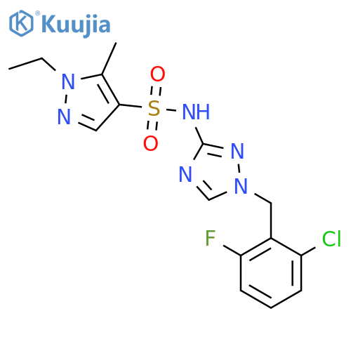 <br>N-[1-(2-chloro-6-fluorobenzyl)-1H-1,2,4-triazol-3-yl]-1-ethyl-5-methyl-1H-p yrazole-4-sulfonamide structure