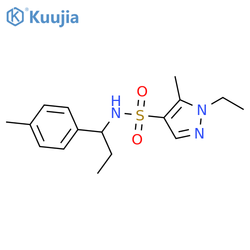 1-Ethyl-5-methyl-1H-pyrazole-4-sulfonic acid (1-p-tolyl-propyl)-amide structure