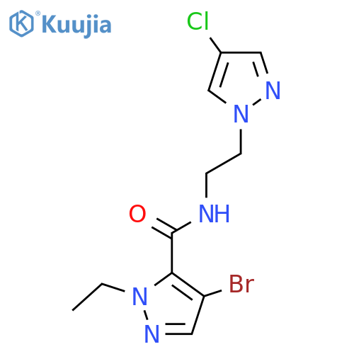 <br>4-Bromo-2-ethyl-2H-pyrazole-3-carboxylic acid [2-(4-chloro-pyrazol-1-yl)-et hyl]-amide structure