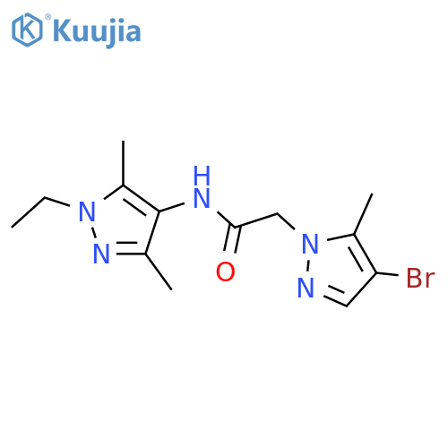 <br>2-(4-Bromo-5-methyl-pyrazol-1-yl)-N-(1-ethyl-3,5-dimethyl-1H-pyrazol-4-yl)- acetamide structure