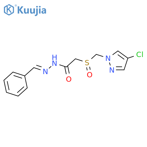 (4-Chloro-pyrazol-1-ylmethanesulfinyl)-acetic acid benzylidene-hydrazide structure