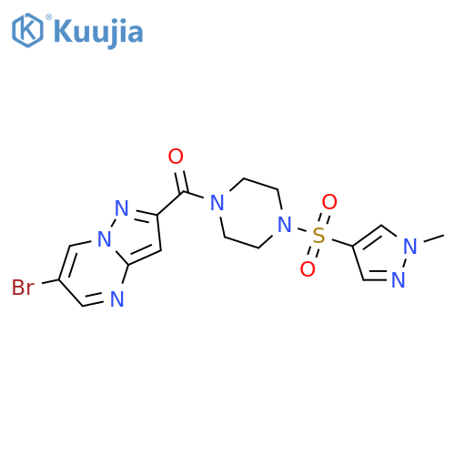 <br>6-bromo-2-({4-[(1-methyl-1H-pyrazol-4-yl)sulfonyl]piperazin-1-yl}carbonyl)p yrazolo[1,5-a]pyrimidine structure