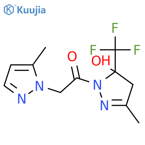 <br>1-(5-Hydroxy-3-methyl-5-trifluoromethyl-4,5-dihydro-pyrazol-1-yl)-2-(5-meth yl-pyrazol-1-yl)-ethanone structure