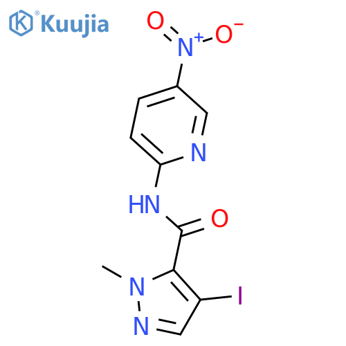 4-iodo-1-methyl-N-(5-nitropyridin-2-yl)-1H-pyrazole-5-carboxamide structure