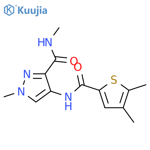 <br>4-[(4,5-Dimethyl-thiophene-2-carbonyl)-amino]-1-methyl-1H-pyrazole-3-carbox ylic acid methylamide structure