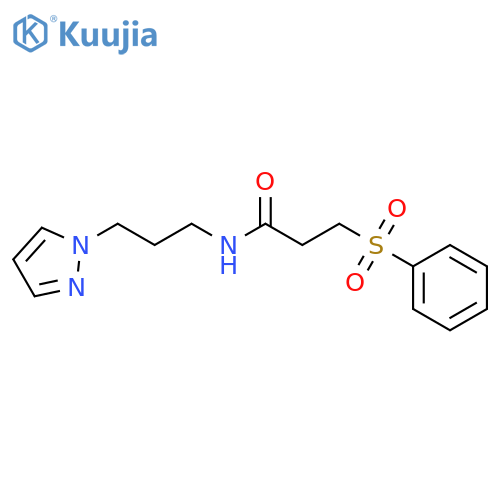 3-(phenylsulfonyl)-N-[3-(1H-pyrazol-1-yl)propyl]propanamide structure