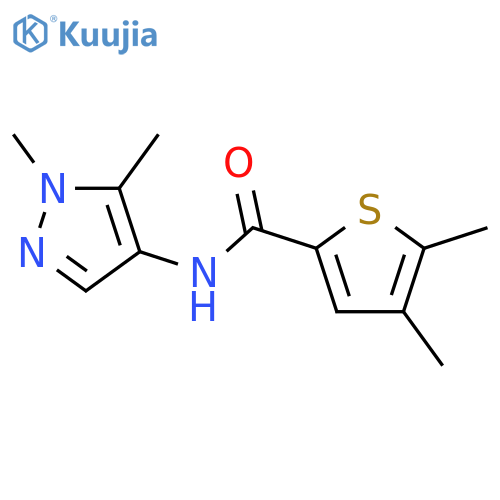 <br>4,5-Dimethyl-thiophene-2-carboxylic acid (1,5-dimethyl-1H-pyrazol-4-yl)-ami de structure