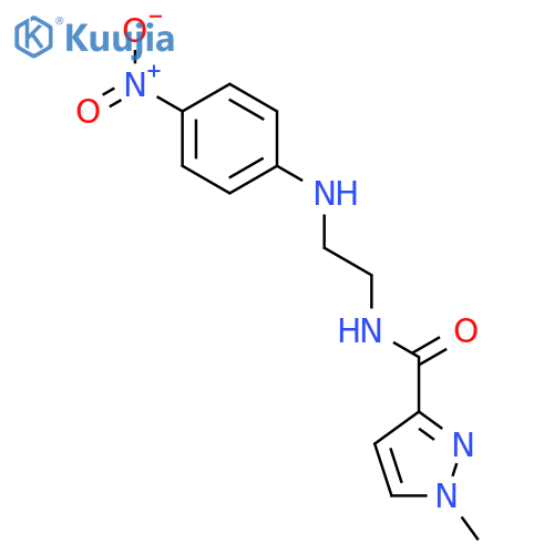 1-methyl-N-{2-[(4-nitrophenyl)amino]ethyl}-1H-pyrazole-3-carboxamide structure