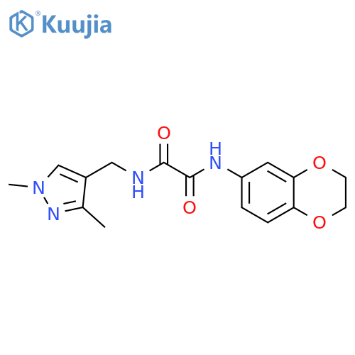 <br>N-(2,3-Dihydro-benzo[1,4]dioxin-6-yl)-N'-(1,3-dimethyl-1H-pyrazol-4-ylmethy l)-oxalamide structure