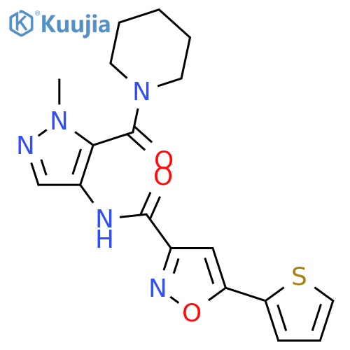 <br>N-[1-methyl-5-(piperidin-1-ylcarbonyl)-1H-pyrazol-4-yl]-5-(thiophen-2-yl)-1 ,2-oxazole-3-carboxamide structure