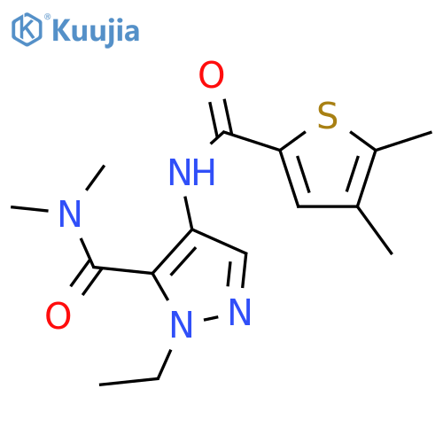 <br>4-[(4,5-Dimethyl-thiophene-2-carbonyl)-amino]-2-ethyl-2H-pyrazole-3-carboxy lic acid dimethylamide structure