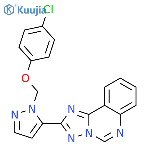 <br>2-[2-(4-Chloro-phenoxymethyl)-2H-pyrazol-3-yl]-[1,2,4]triazolo[1,5-c]quinaz oline structure