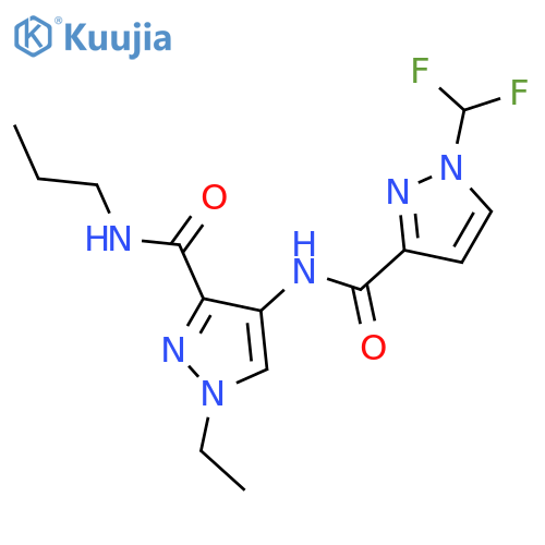 <br>4-({[1-(difluoromethyl)-1H-pyrazol-3-yl]carbonyl}amino)-1-ethyl-N-propyl-1H -pyrazole-3-carboxamide structure
