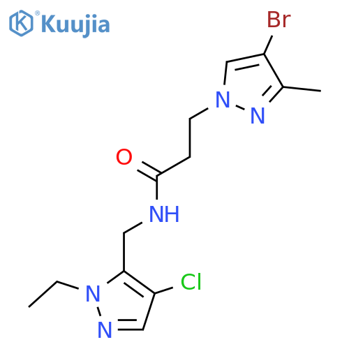 <br>3-(4-Bromo-3-methyl-pyrazol-1-yl)-N-(4-chloro-2-ethyl-2H-pyrazol-3-ylmethyl )-propionamide structure