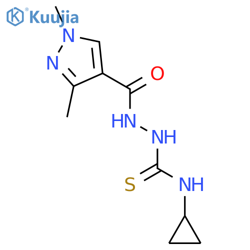 <br>N-cyclopropyl-2-[(1,3-dimethyl-1H-pyrazol-4-yl)carbonyl]hydrazinecarbothioa mide structure