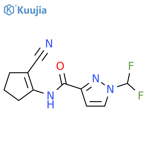 <br>1-Difluoromethyl-1H-pyrazole-3-carboxylic acid (2-cyano-cyclopent-1-enyl)-a mide structure