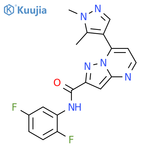 <br>N-(2,5-difluorophenyl)-7-(1,5-dimethyl-1H-pyrazol-4-yl)pyrazolo[1,5-a]pyrim idine-2-carboxamide structure