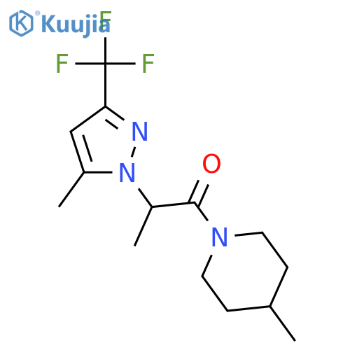<br>1-(4-methylpiperidin-1-yl)-2-[5-methyl-3-(trifluoromethyl)-1H-pyrazol-1-yl] propan-1-one structure