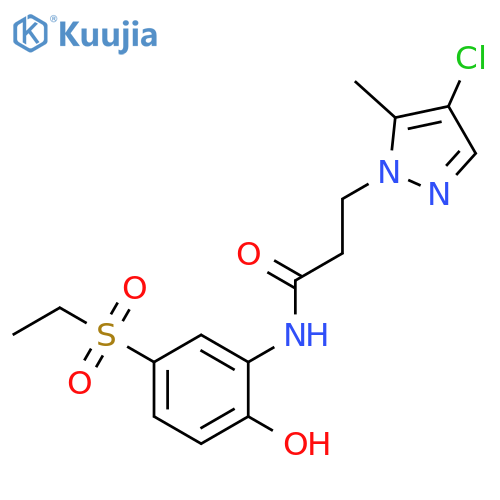 <br>3-(4-Chloro-5-methyl-pyrazol-1-yl)-N-(5-ethanesulfonyl-2-hydroxy-phenyl)-pr opionamide structure