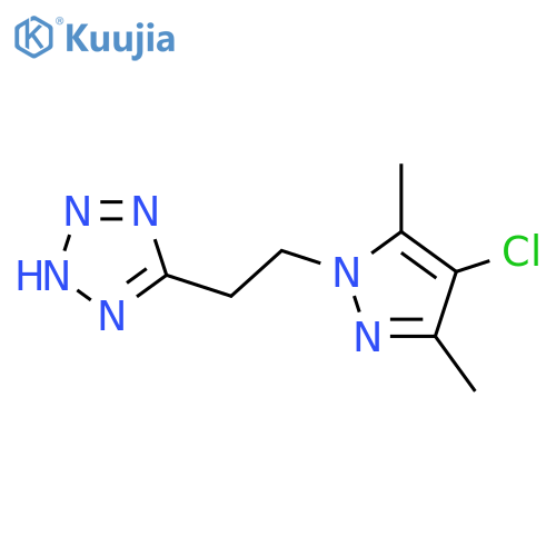 5-2-(4-chloro-3,5-dimethyl-1H-pyrazol-1-yl)ethyl-2H-1,2,3,4-tetrazole structure