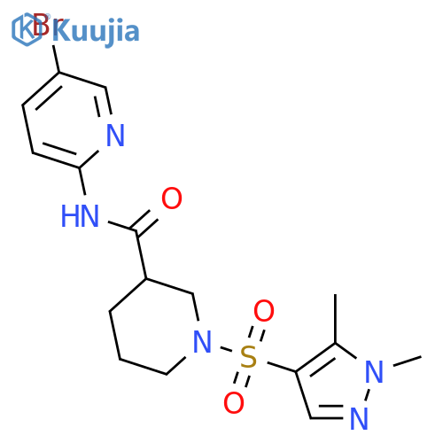 <br>1-(1,5-Dimethyl-1H-pyrazole-4-sulfonyl)-piperidine-3-carboxylic acid (5-bro mo-pyridin-2-yl)-amide structure