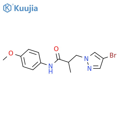 3-(4-Bromo-pyrazol-1-yl)-N-(4-methoxy-phenyl)-2-methyl-propionamide structure