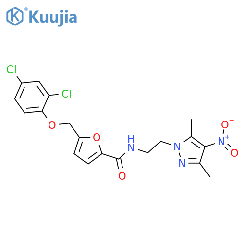 <br>5-[(2,4-dichlorophenoxy)methyl]-N-[2-(3,5-dimethyl-4-nitro-1H-pyrazol-1-yl) ethyl]-2-furamide structure