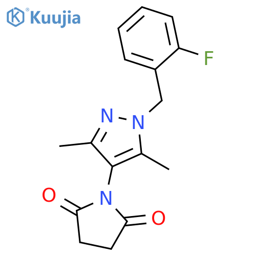 1-[1-(2-Fluoro-benzyl)-3,5-dimethyl-1H-pyrazol-4-yl]-pyrrolidine-2,5-dione structure
