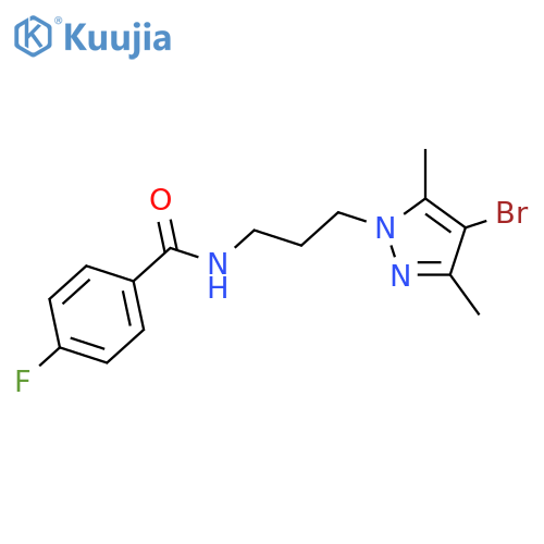 N-[3-(4-Bromo-3,5-dimethyl-pyrazol-1-yl)-propyl]-4-fluoro-benzamide structure