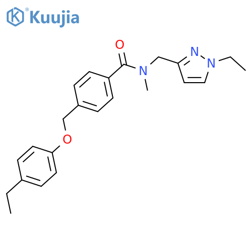 <br>4-(4-Ethyl-phenoxymethyl)-N-(1-ethyl-1H-pyrazol-3-ylmethyl)-N-methyl-benzam ide structure
