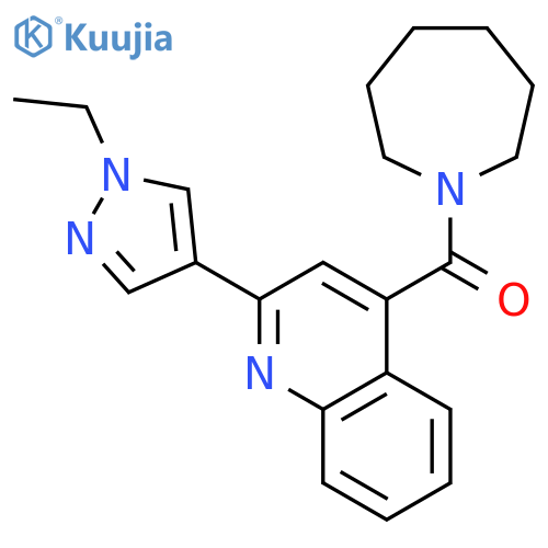 4-(azepan-1-ylcarbonyl)-2-(1-ethyl-1H-pyrazol-4-yl)quinoline structure