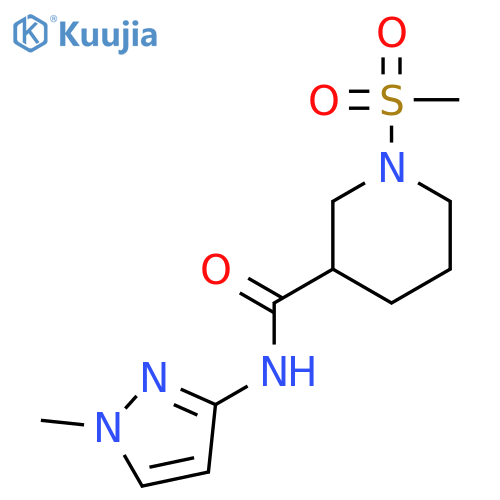<br>1-Methanesulfonyl-piperidine-3-carboxylic acid (1-methyl-1H-pyrazol-3-yl)-a mide structure