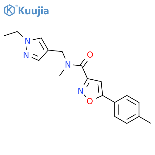 <br>5-p-Tolyl-isoxazole-3-carboxylic acid (1-ethyl-1H-pyrazol-4-ylmethyl)-methy l-amide structure