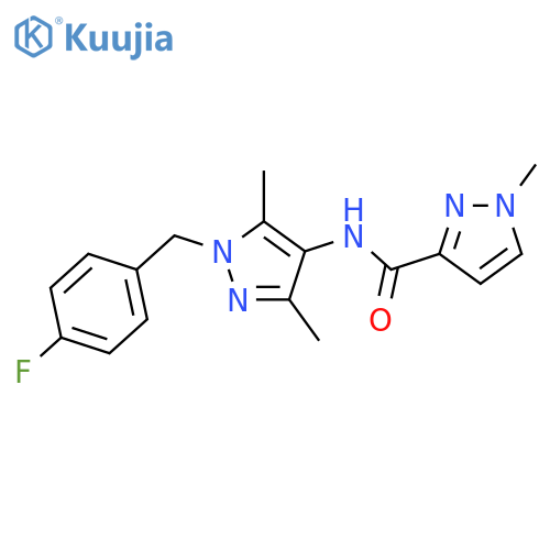<br>N-[1-(4-fluorobenzyl)-3,5-dimethyl-1H-pyrazol-4-yl]-1-methyl-1H-pyrazole-3- carboxamide structure