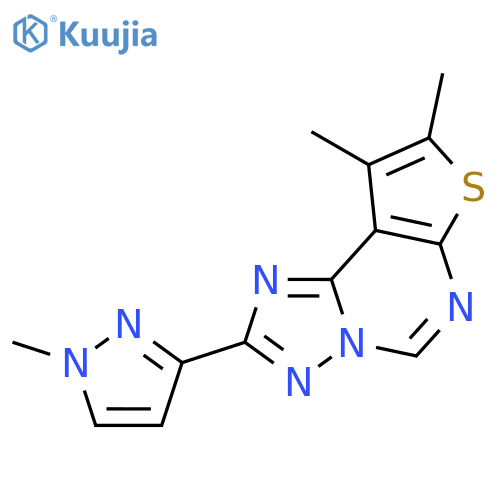 <br>8,9-Dimethyl-2-(1-methyl-1H-pyrazol-3-yl)-thieno[3,2-e][1,2,4]triazolo[1,5- c]pyrimidine structure