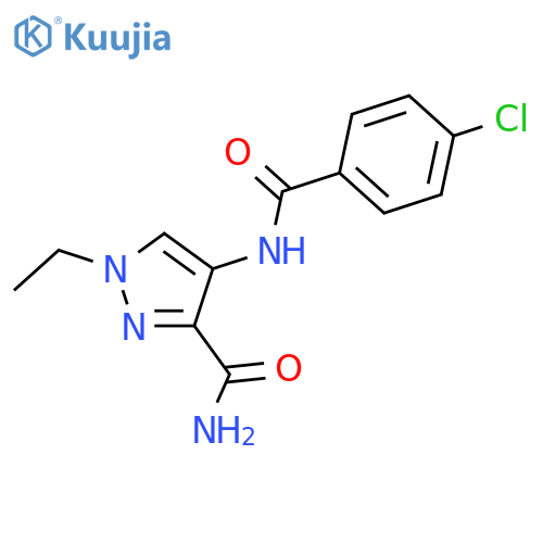 4-(4-Chloro-benzoylamino)-1-ethyl-1H-pyrazole-3-carboxylic acid amide structure