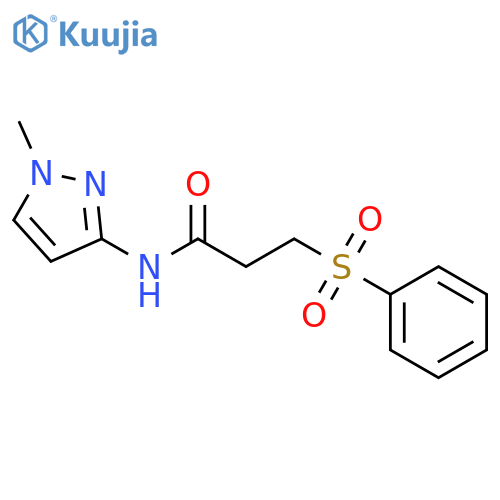 3-Benzenesulfonyl-N-(1-methyl-1H-pyrazol-3-yl)-propionamide structure