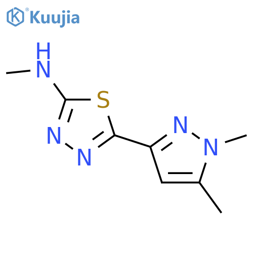 5-(1,5-dimethyl-1H-pyrazol-3-yl)-N-methyl-1,3,4-thiadiazol-2-amine structure