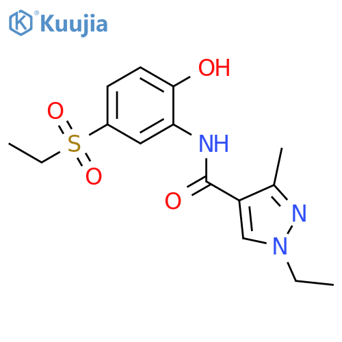 <br>1-Ethyl-3-methyl-1H-pyrazole-4-carboxylic acid (5-ethanesulfonyl-2-hydroxy- phenyl)-amide structure
