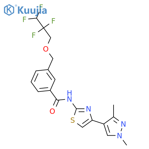 <br>N-[4-(1,3-Dimethyl-1H-pyrazol-4-yl)-thiazol-2-yl]-3-(2,2,3,3-tetrafluoro-pr opoxymethyl)-benzamide structure