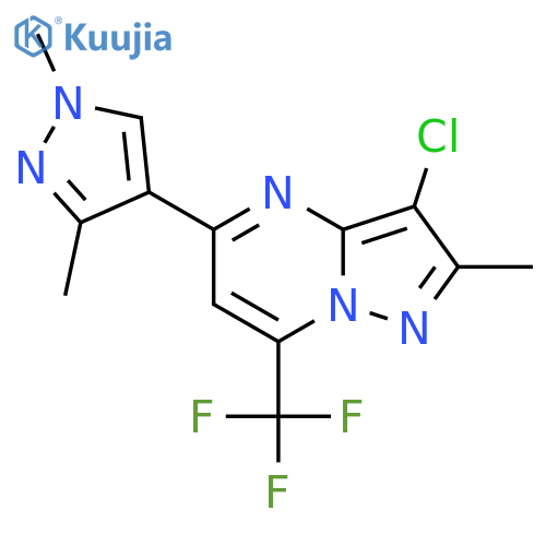 <br>3-Chloro-5-(1,3-dimethyl-1H-pyrazol-4-yl)-2-methyl-7-trifluoromethyl-pyrazo lo[1,5-a]pyrimidine structure