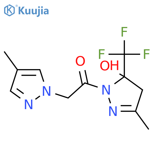 <br>1-(5-Hydroxy-3-methyl-5-trifluoromethyl-4,5-dihydro-pyrazol-1-yl)-2-(4-meth yl-pyrazol-1-yl)-ethanone structure