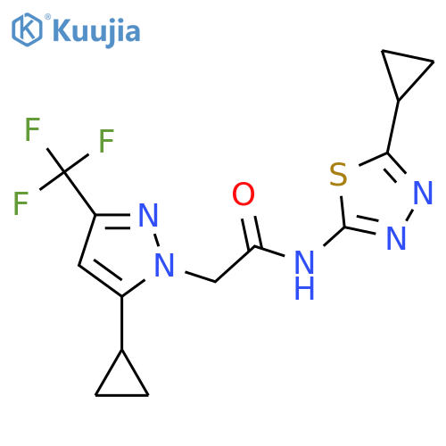 <br>N-(5-Cyclopropyl-[1,3,4]thiadiazol-2-yl)-2-(5-cyclopropyl-3-trifluoromethyl -pyrazol-1-yl)-acetamide structure