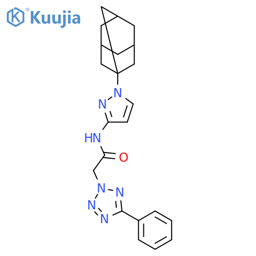 <br>2-(5-phenyl-2H-tetrazol-2-yl)-N-[1-(tricyclo[3.3.1.1~3,7~]dec-1-yl)-1H-pyra zol-3-yl]acetamide structure
