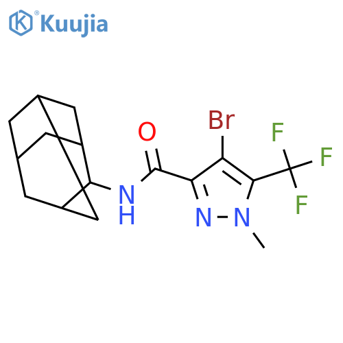 <br>4-Bromo-1-methyl-5-trifluoromethyl-1H-pyrazole-3-carboxylic acid adamantan- 2-ylamide structure