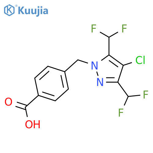 4-{4-chloro-3,5-bis(difluoromethyl)-1H-pyrazol-1-ylmethyl}benzoic acid structure