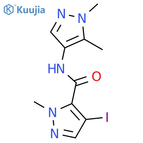 <br>4-Iodo-2-methyl-2H-pyrazole-3-carboxylic acid (1,5-dimethyl-1H-pyrazol-4-yl )-amide structure